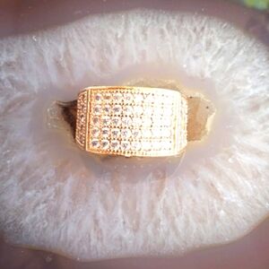 Cubic Zirconia Square Men Ring.